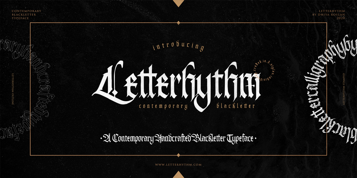Letterhythm Contemporary Blackletter Display Typeface Font