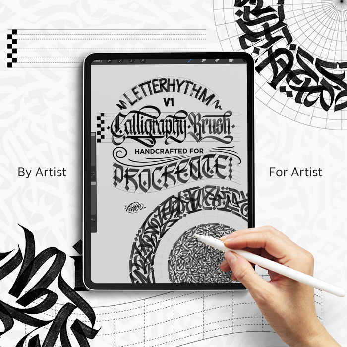 Letterhythm Calligraphy Brush Set V1 for Procreate made for