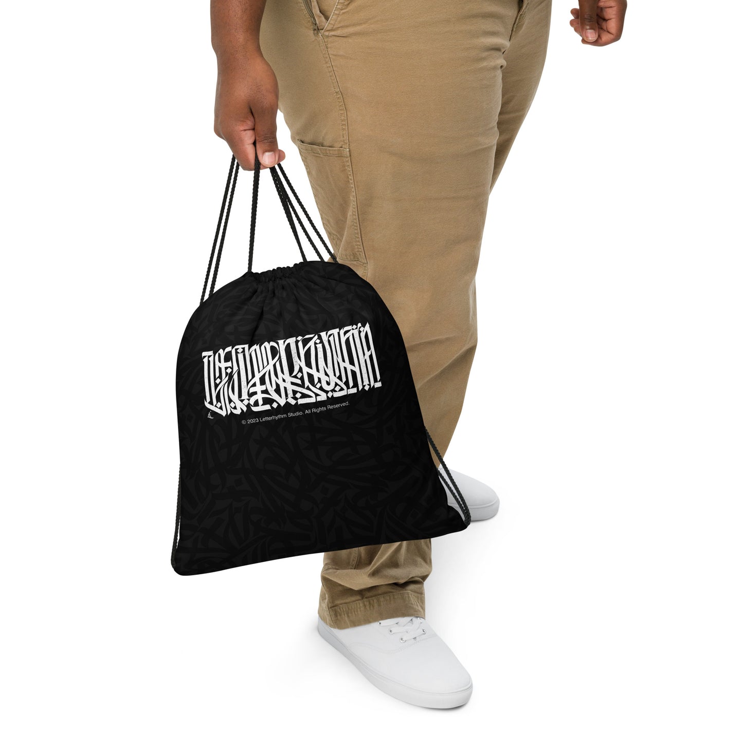 Inscription Drawstring bag