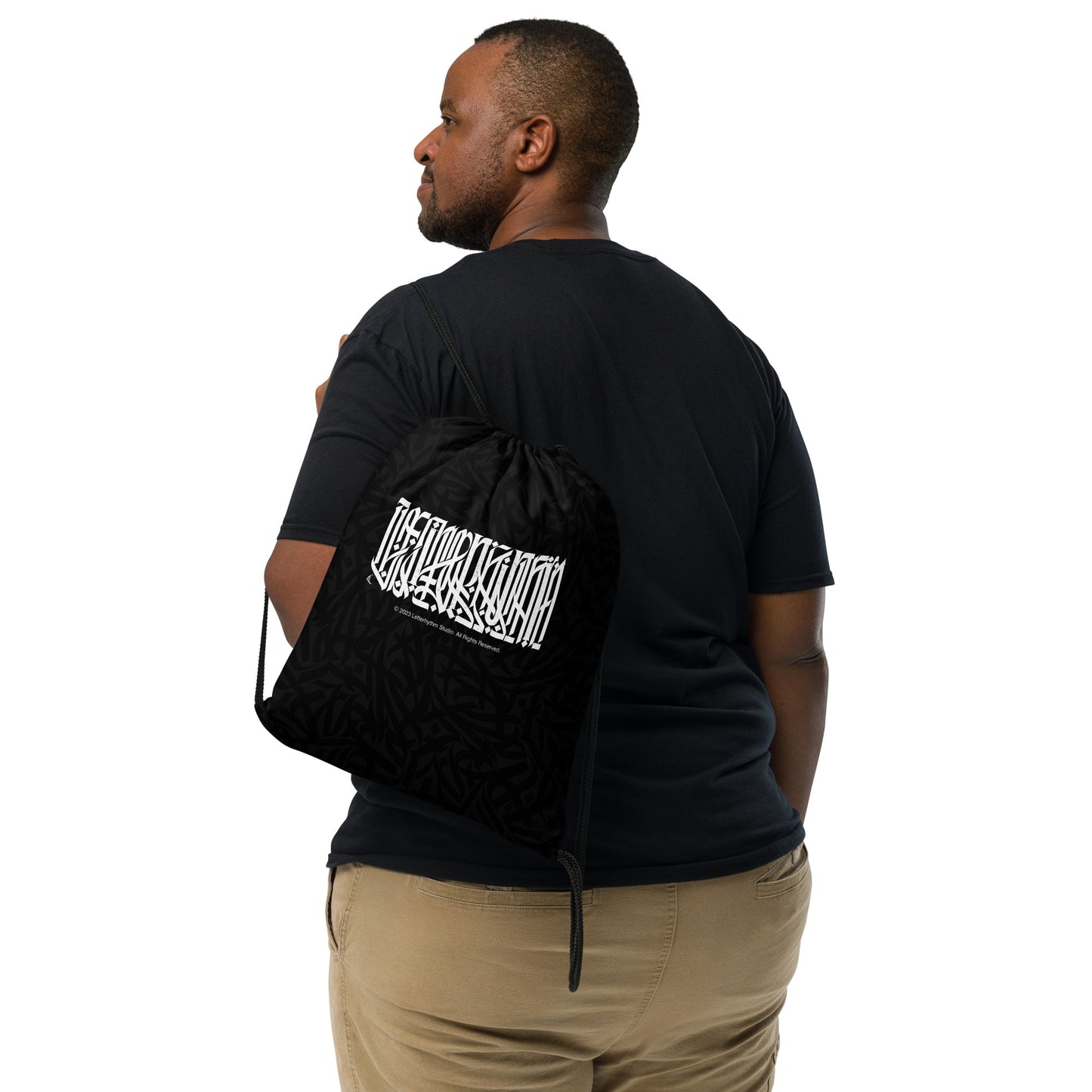 Inscription Drawstring bag