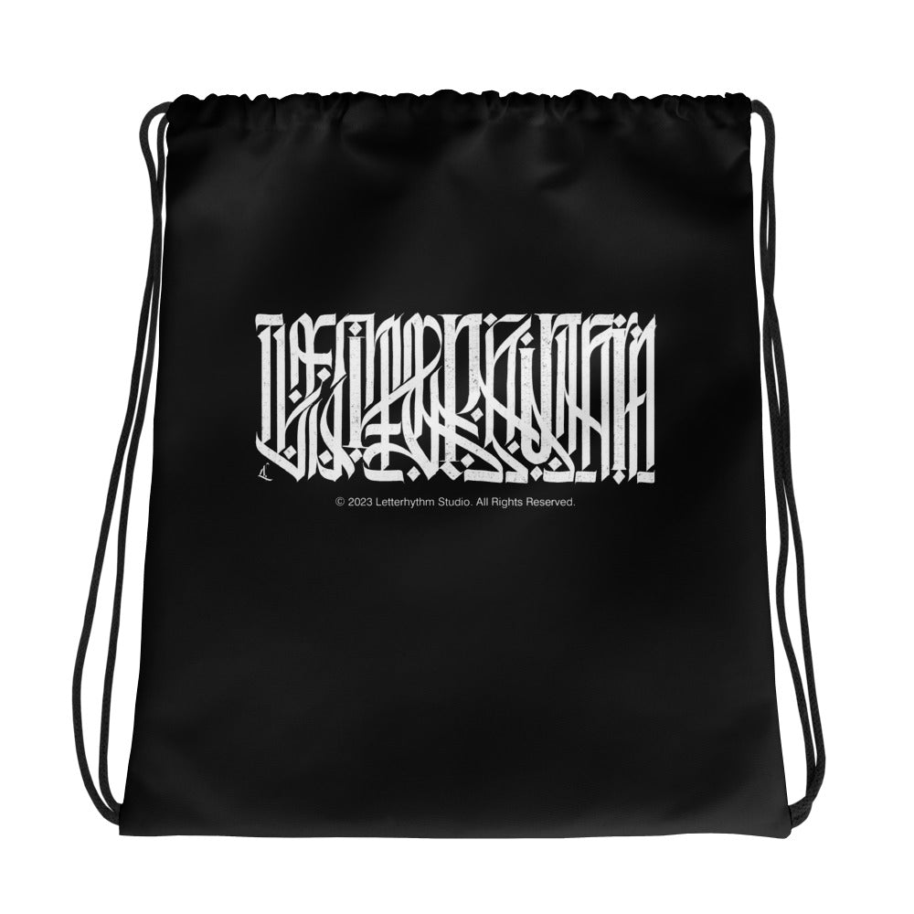 Inscription Drawstring bag