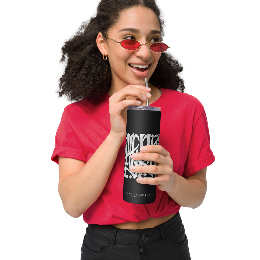 Letterhythm® Inscription Stainless Steel Tumbler Black