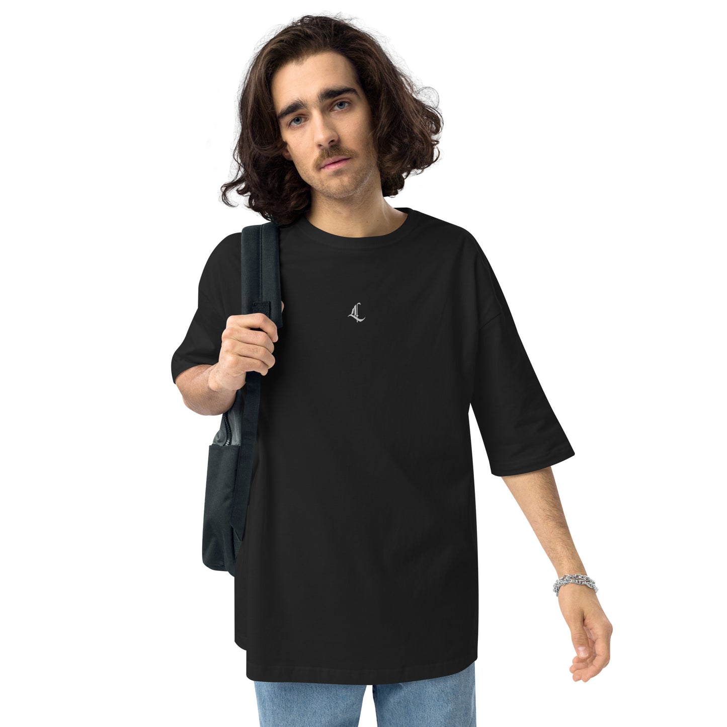 Letterhythm® Signature Unisex Oversized T-shirt (White Logo Embroidery)