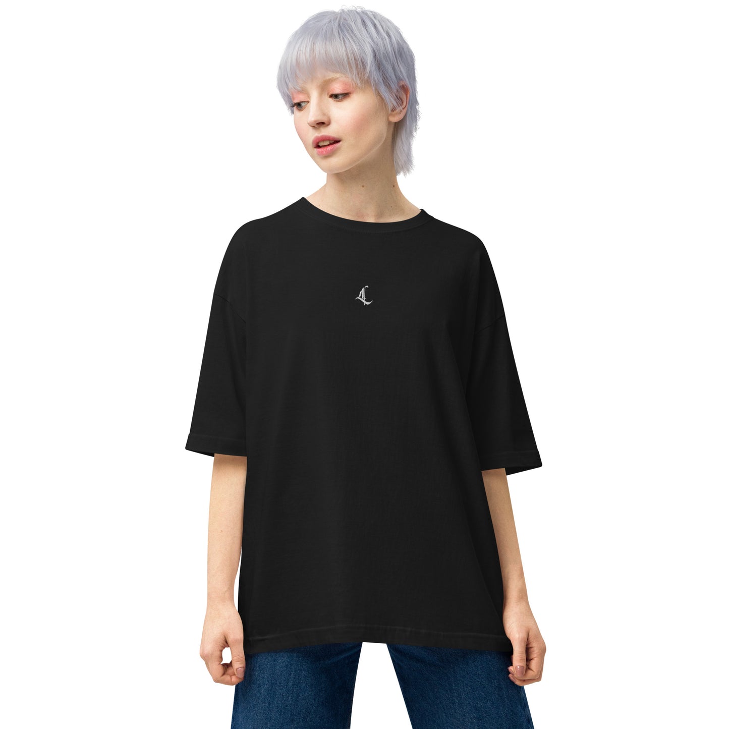 Letterhythm® Signature Unisex Oversized T-shirt (White Logo Embroidery)
