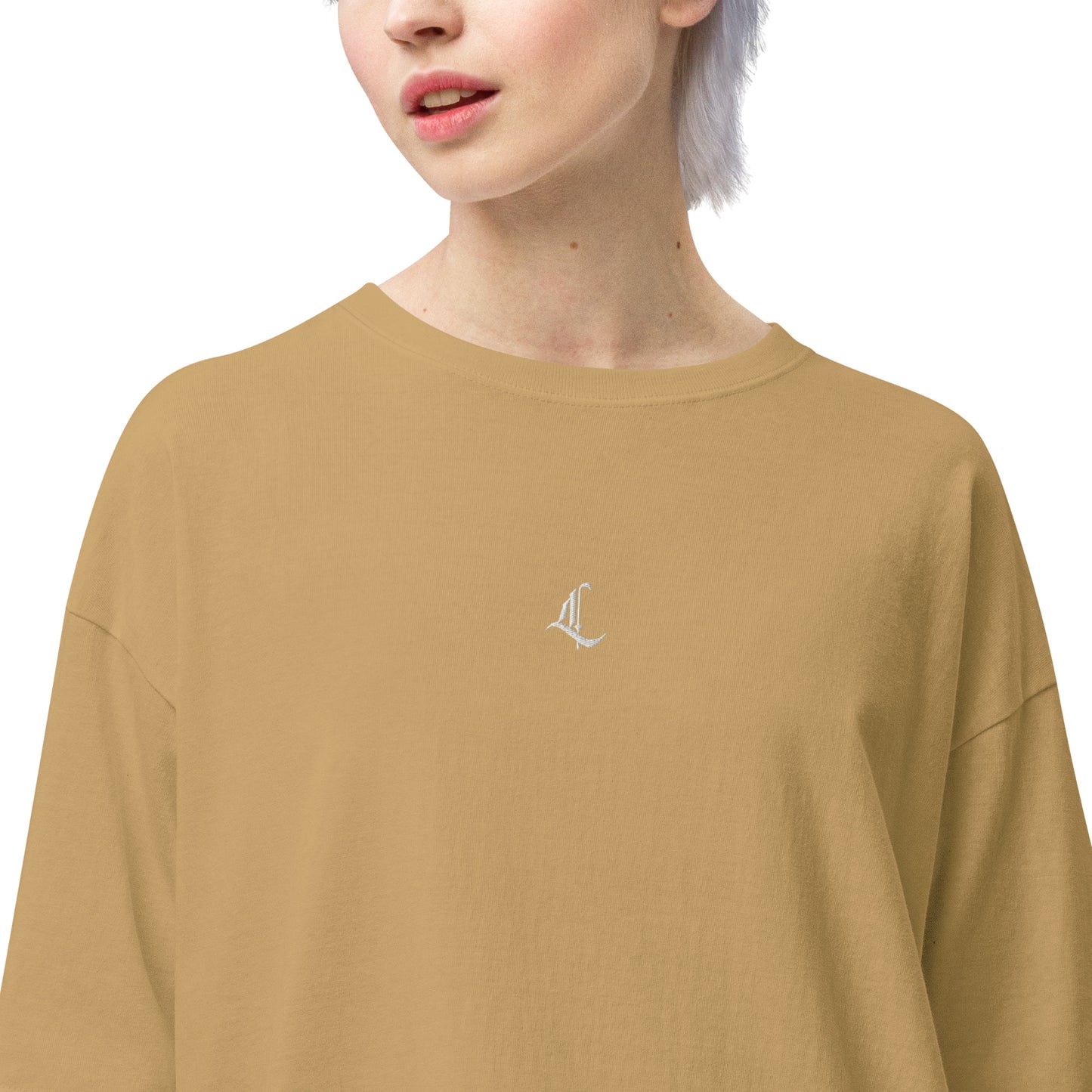 Letterhythm® Signature Unisex Oversized T-shirt (White Logo Embroidery)