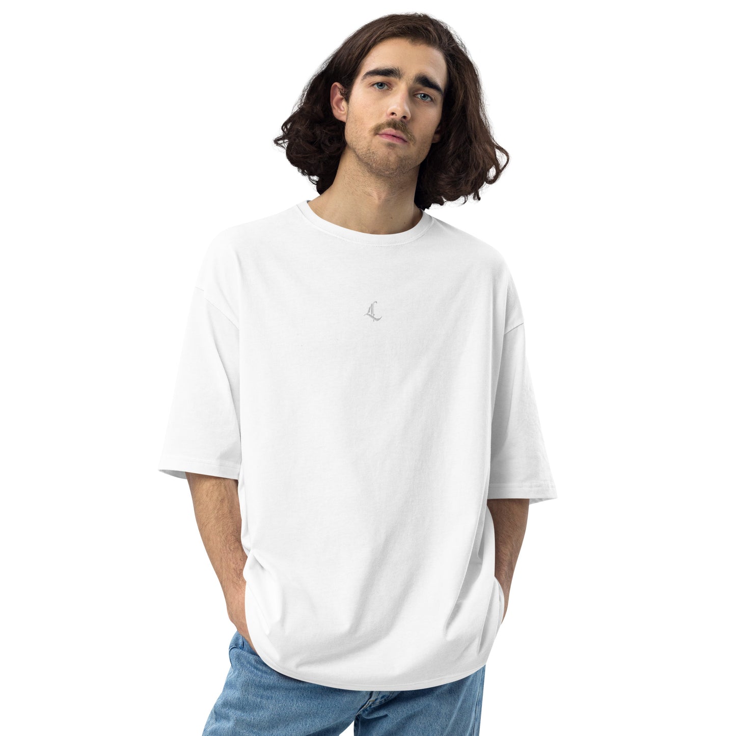 Letterhythm® Signature Unisex Oversized T-shirt (White Logo Embroidery)