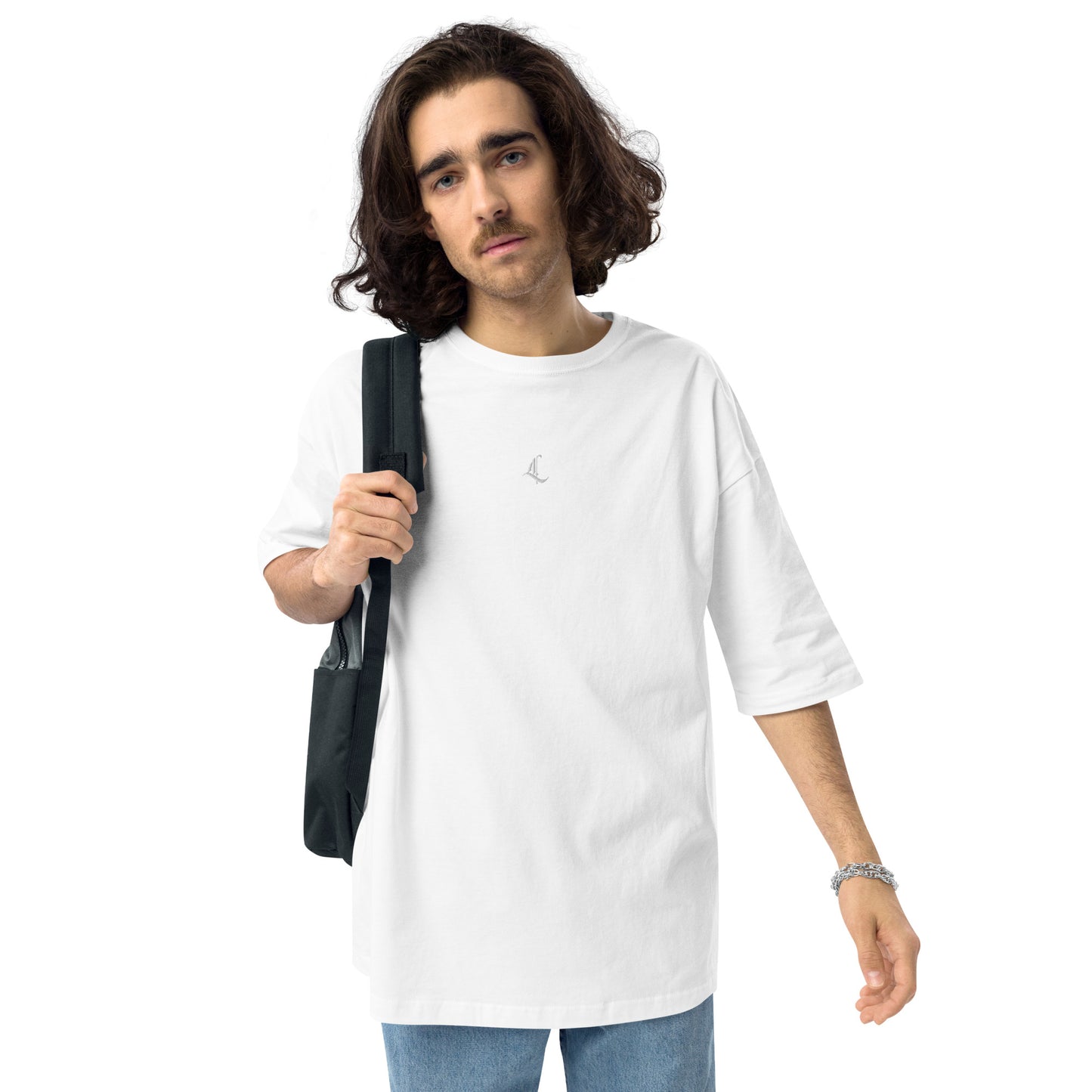 Letterhythm® Signature Unisex Oversized T-shirt (White Logo Embroidery)