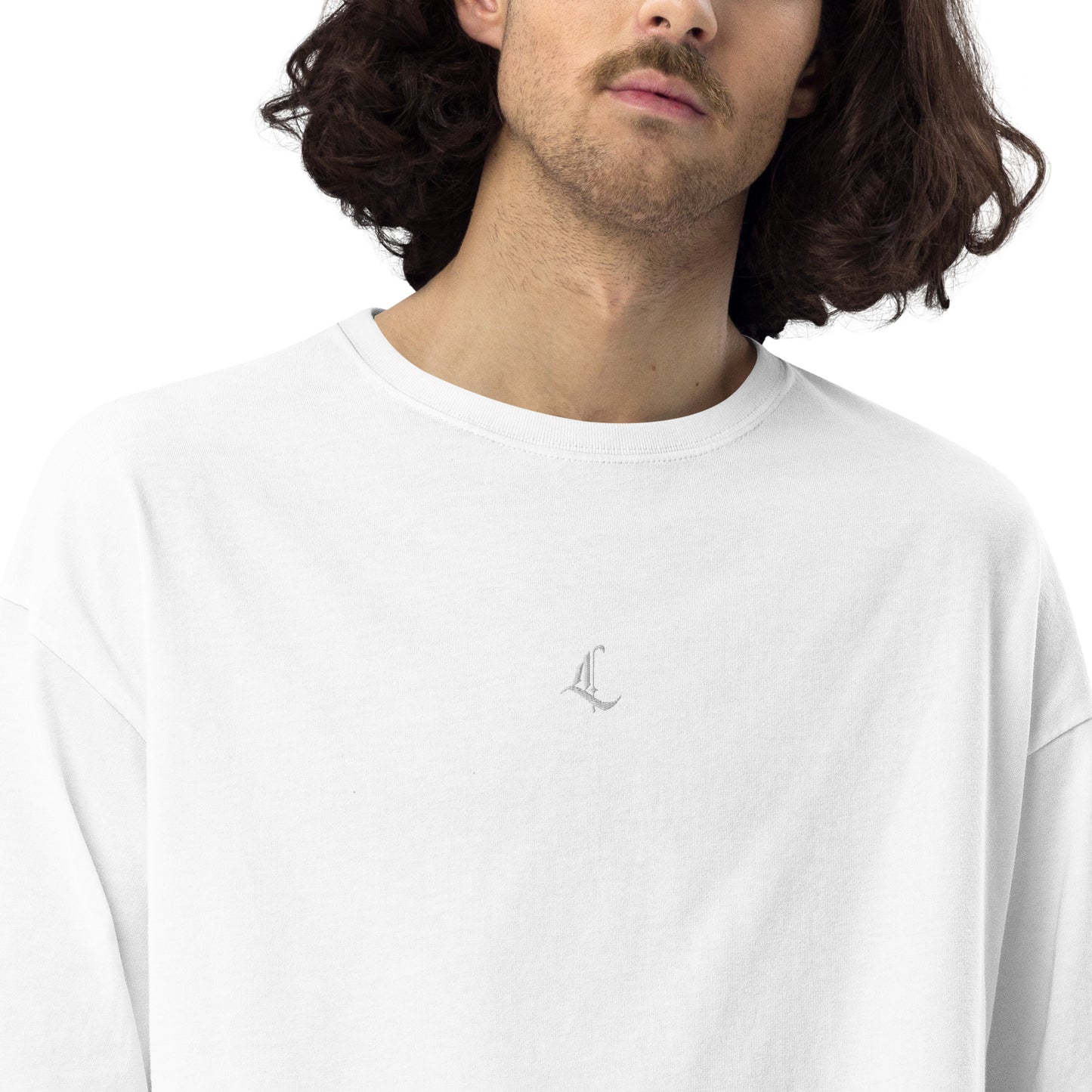 Letterhythm® Signature Unisex Oversized T-shirt (White Logo Embroidery)