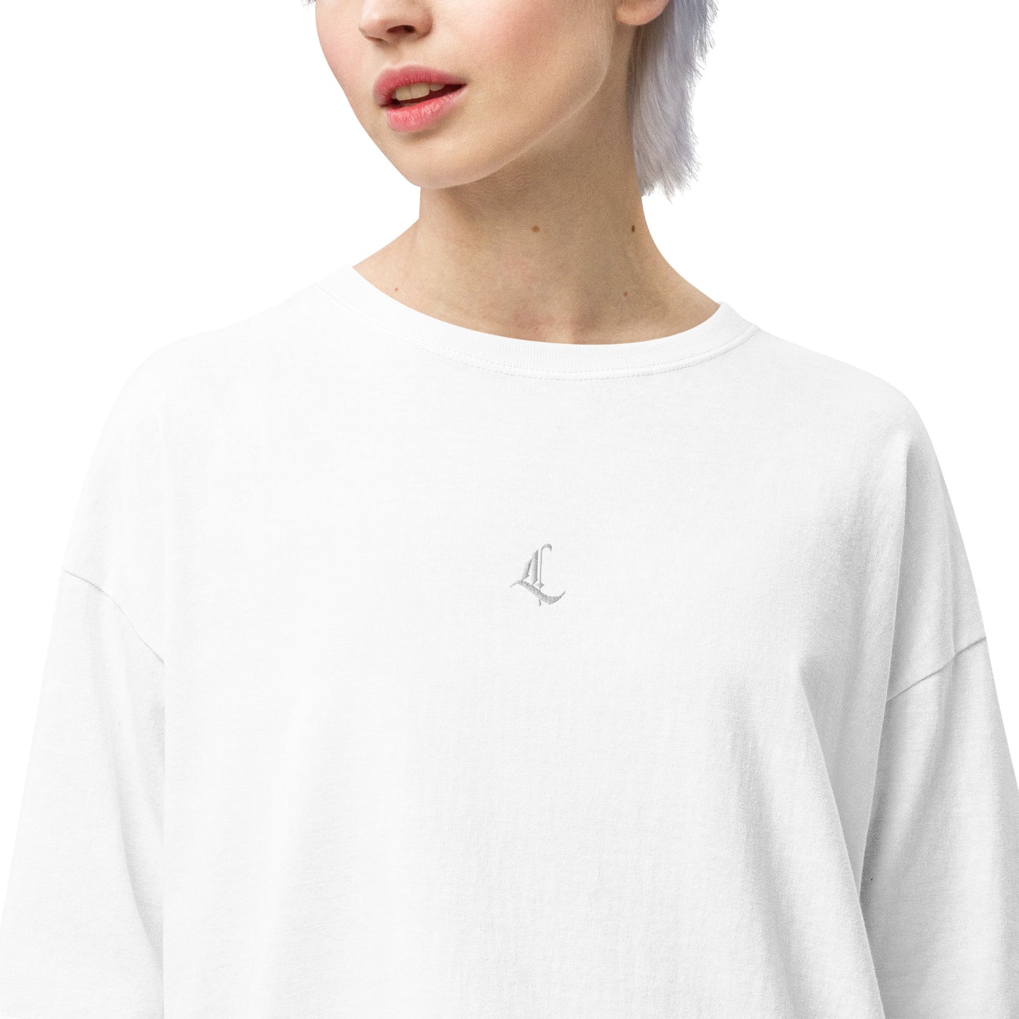 Letterhythm® Signature Unisex Oversized T-shirt (White Logo Embroidery)