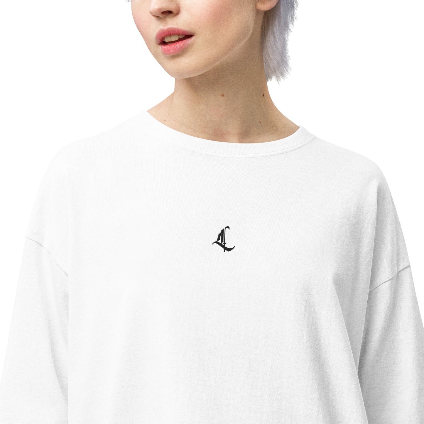 Letterhythm® Signature Unisex Oversized T-Shirt (Blackout Logo Embroidery)