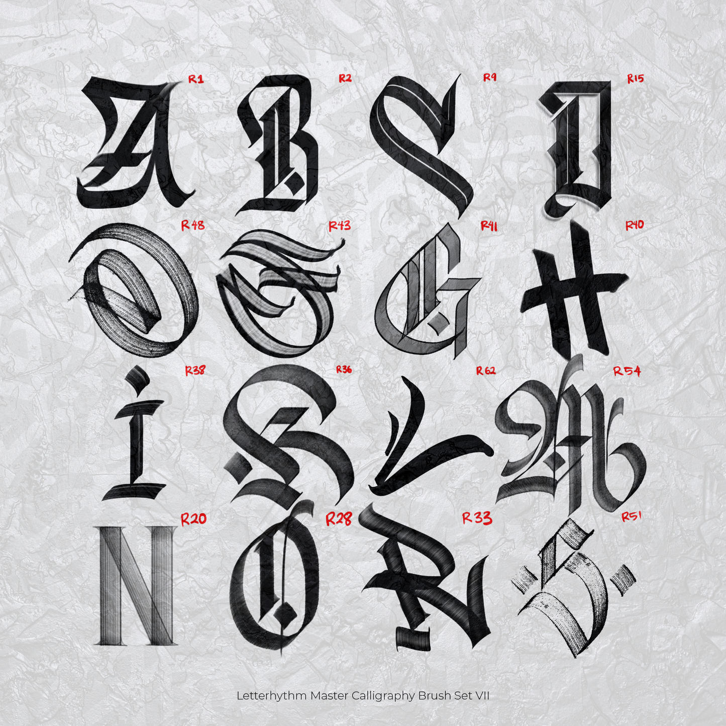 Letterhythm Master Calligraphy Brush Set VII for Procreate