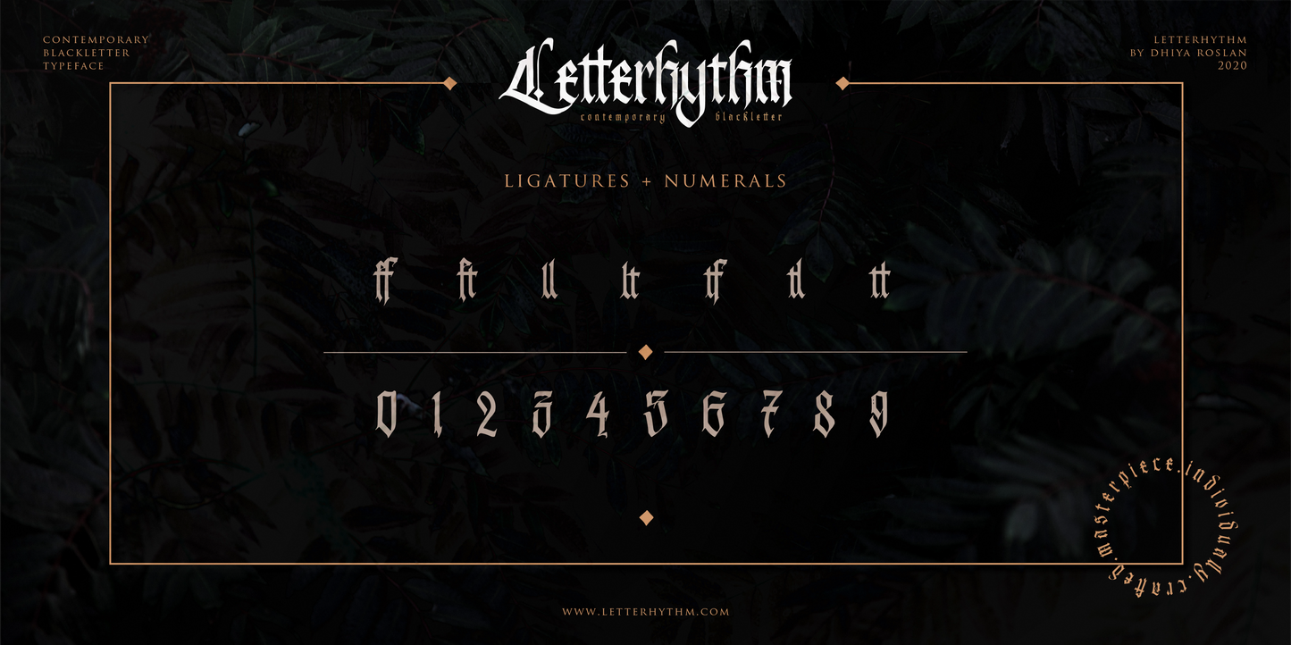 Letterhythm Contemporary Blackletter Display Typeface Font