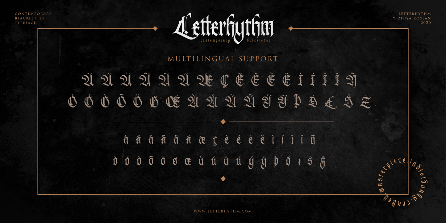 Letterhythm Contemporary Blackletter Display Typeface Font