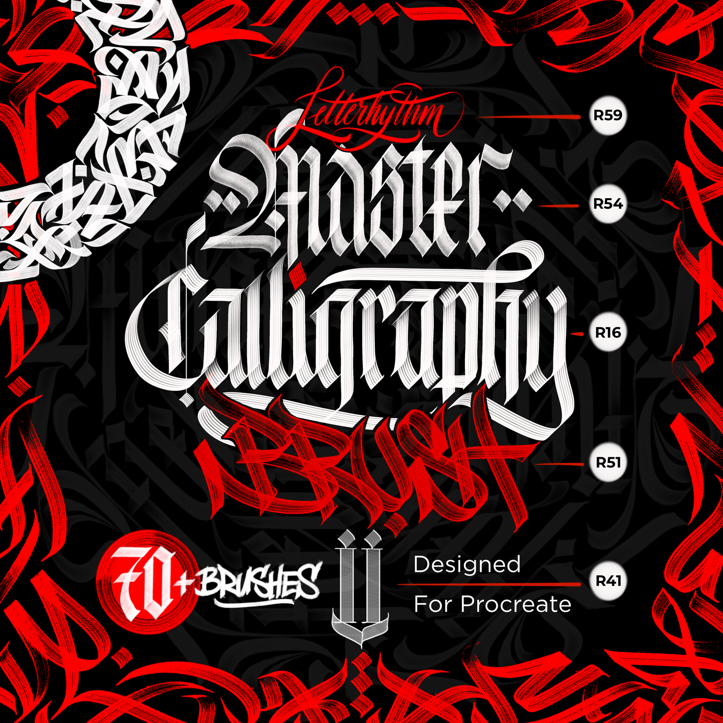 Letterhythm Master Calligraphy Brush Set VII for Procreate